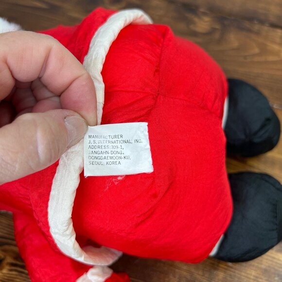Vintage Santa Claus Red Nylon Plush Stuffed Toy Christmas J.S. International - Picture 7 of 9
